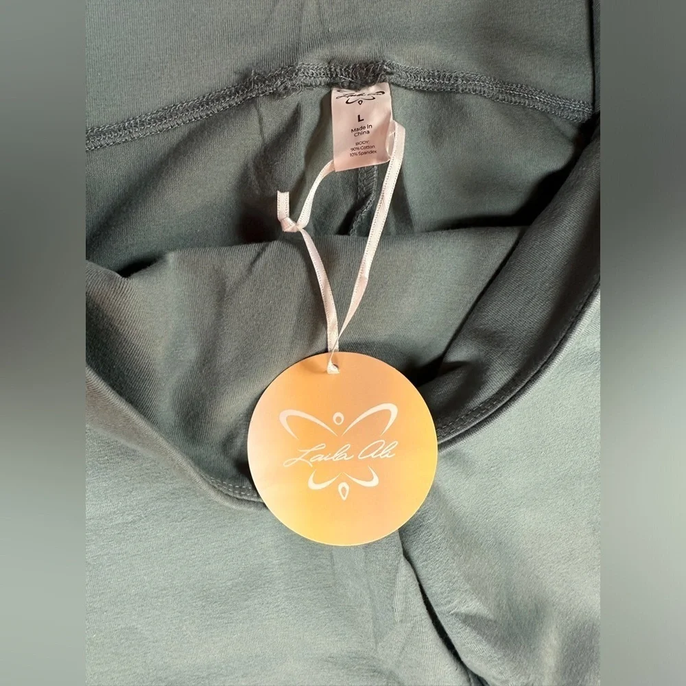 Laila Ali NWT Sculpted Slim Leg High Waist Leggings Green Women’s Size Large - Picture 3 of 11